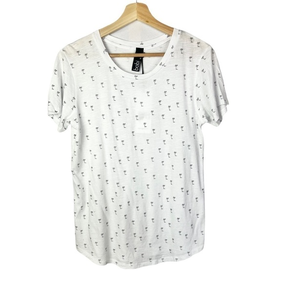 NEW Bobi White & Black Palm Tree Lightweight Short Sleeve T-Shirt S - Picture 1 of 3